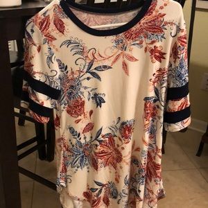 Maurice’s baseball floral shirt